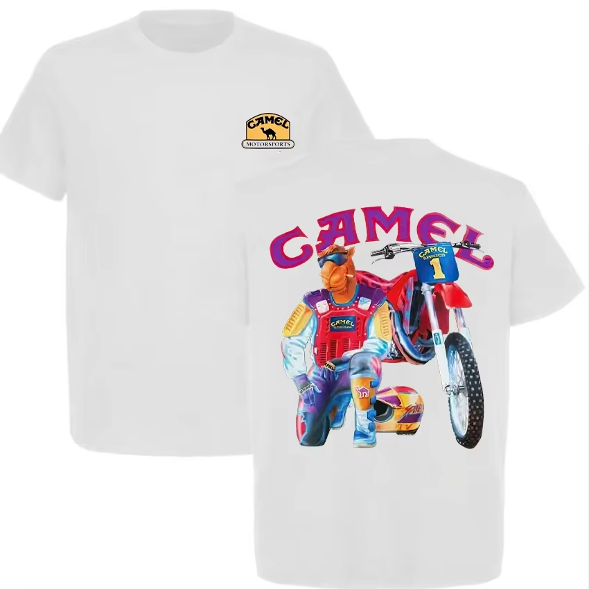 Off White Streetwear Brand - White Vintage Camel Off-road Motorcycle Brand