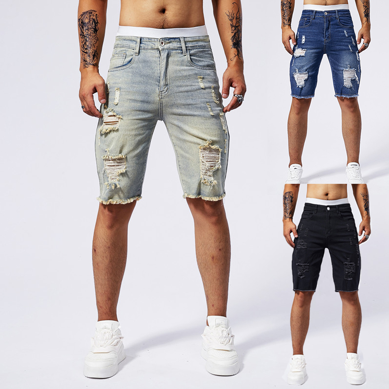 Streetwear Brand Marketing - 2025 Summer New Men's Ripped Denim