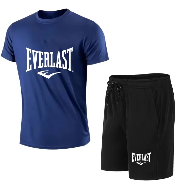 Streetwear Brand Shorts - EVERLAST Men's T-shirt + Shorts 2pcs