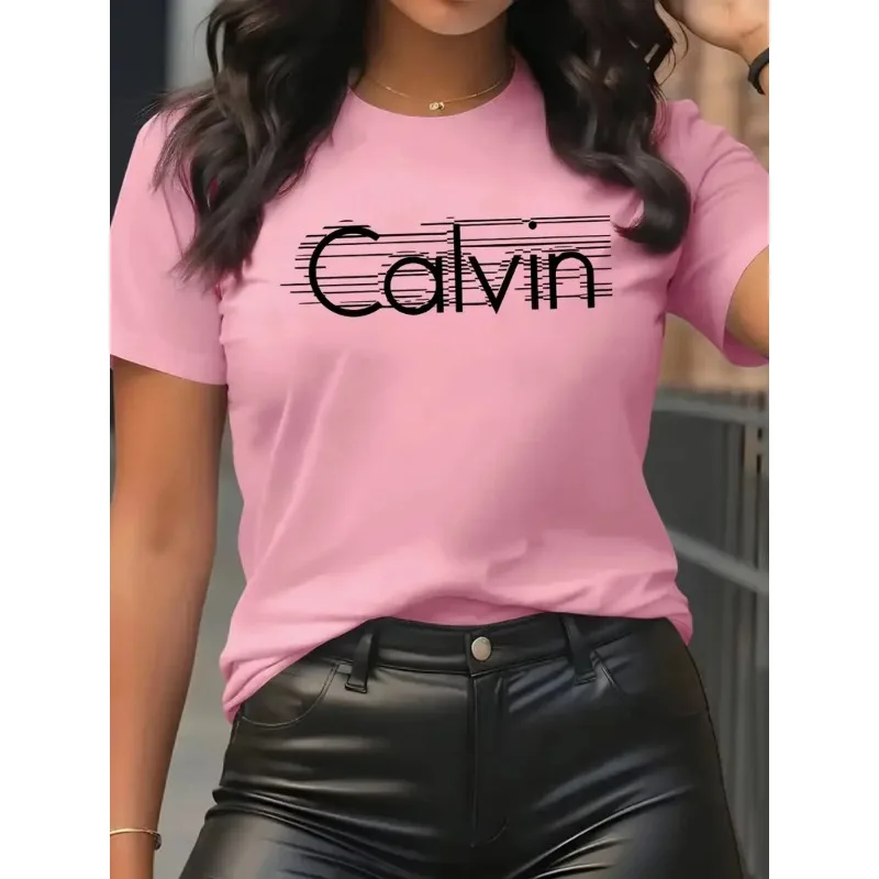 Streetwear Brand Tees - Calvin Women's T-Shirt Leisure Fashion Short