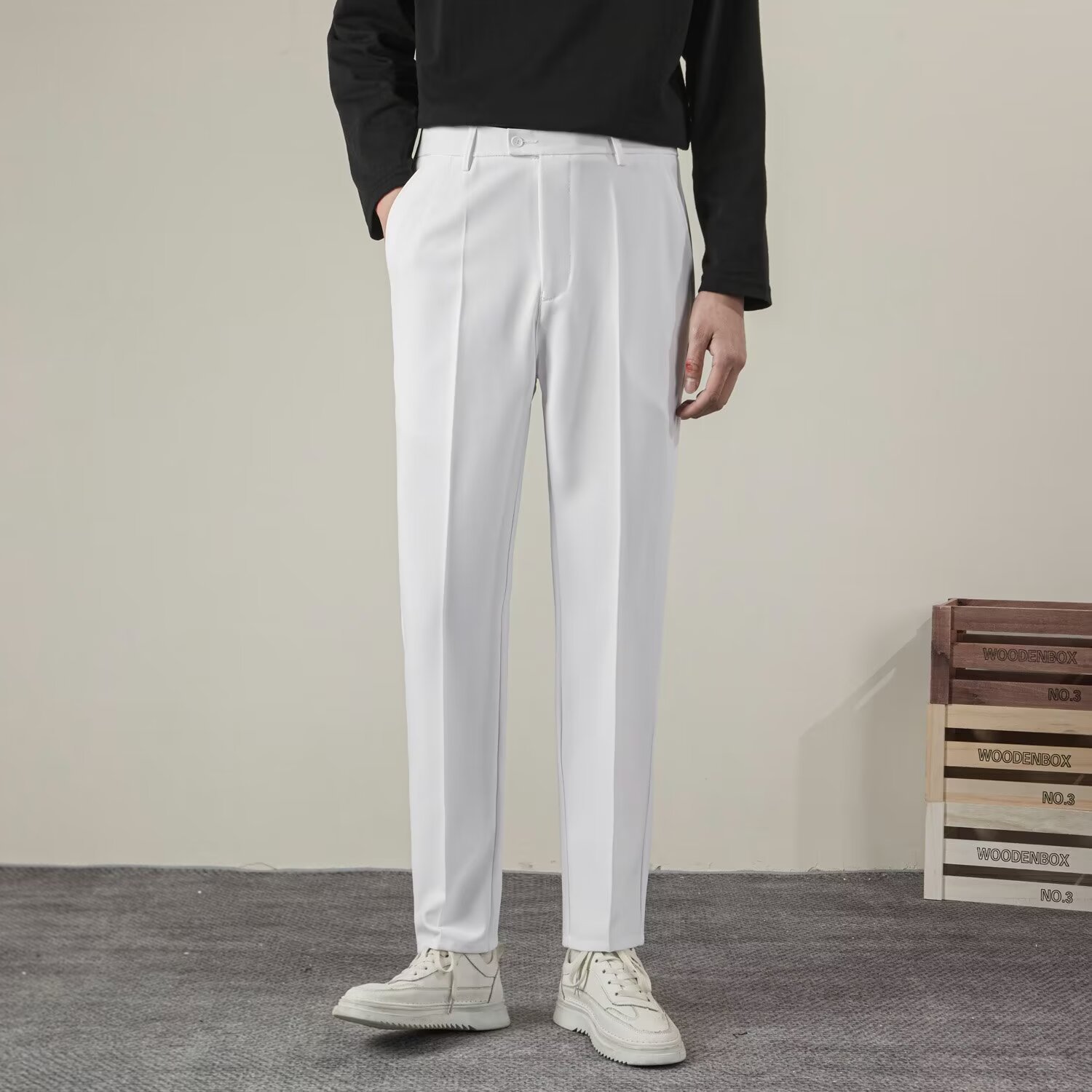 Streetwear Brand Pants - Summer Men's Solid Color Straight Casual