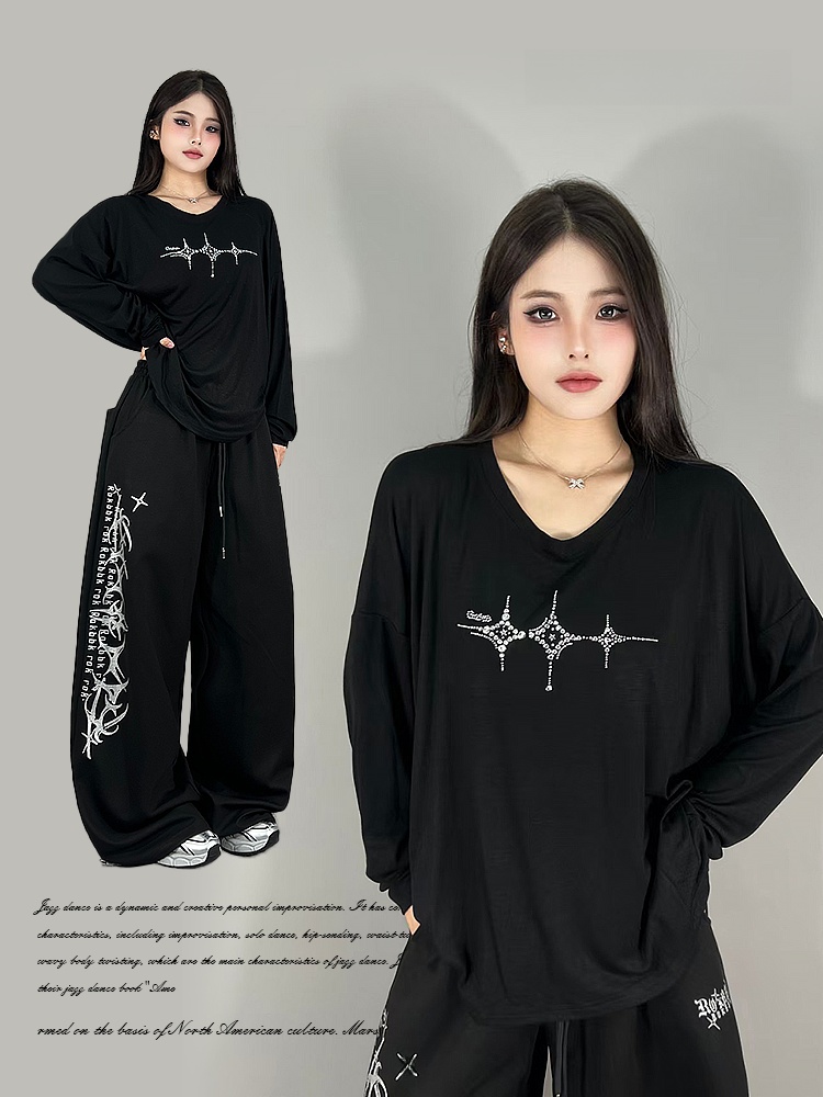 Streetwear Brand Logo - Loose Long Sleeve Jazz Dance Streetwear