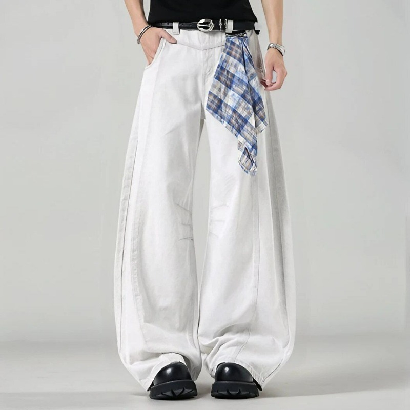 Streetwear Brand Marketing - Men's Loose Wide Leg Plaid Pants