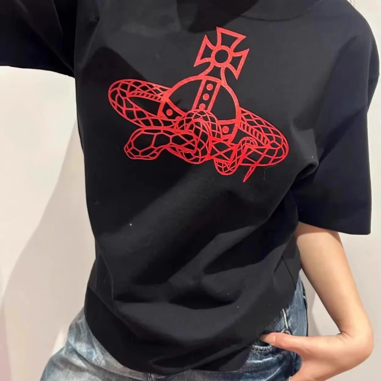 Streetwear Clothing Brand - Personality Snake Print Graphic T-shirt Casual