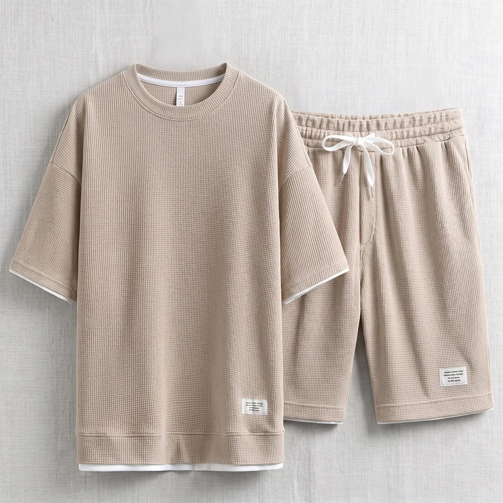 Summer Men's Waffle Knit Track - Streetwear Brand Shorts ulasan dan harga