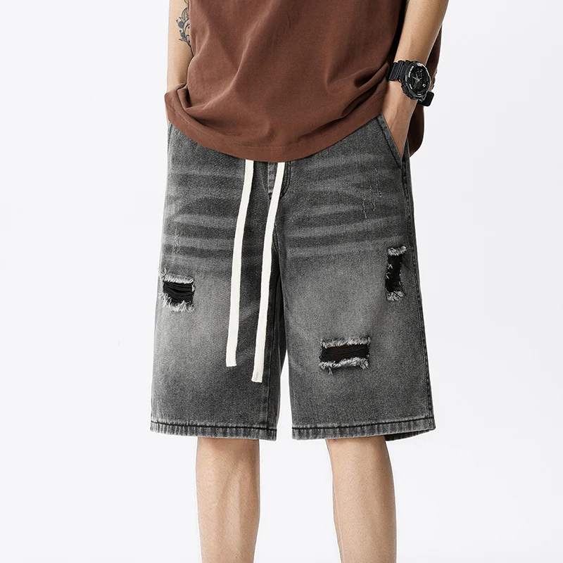 Summer Thin Denim Shorts Men's - Streetwear Brand Pants ulasan dan harga