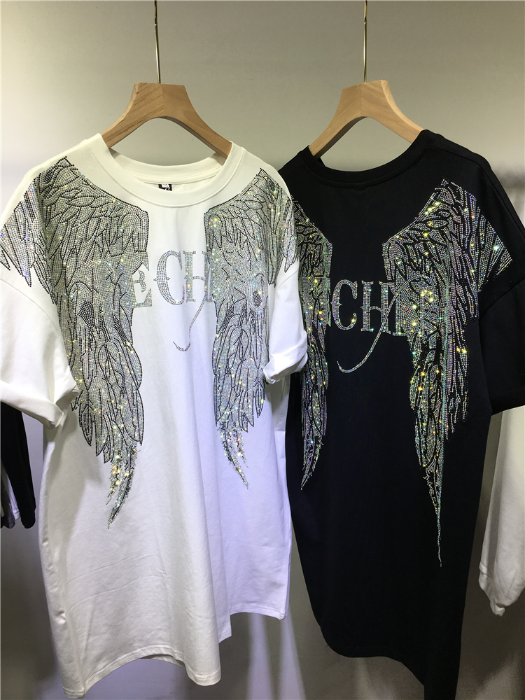 L-4XL Oversize Rhinestone Ange - Streetwear Clothing Brand ulasan dan harga