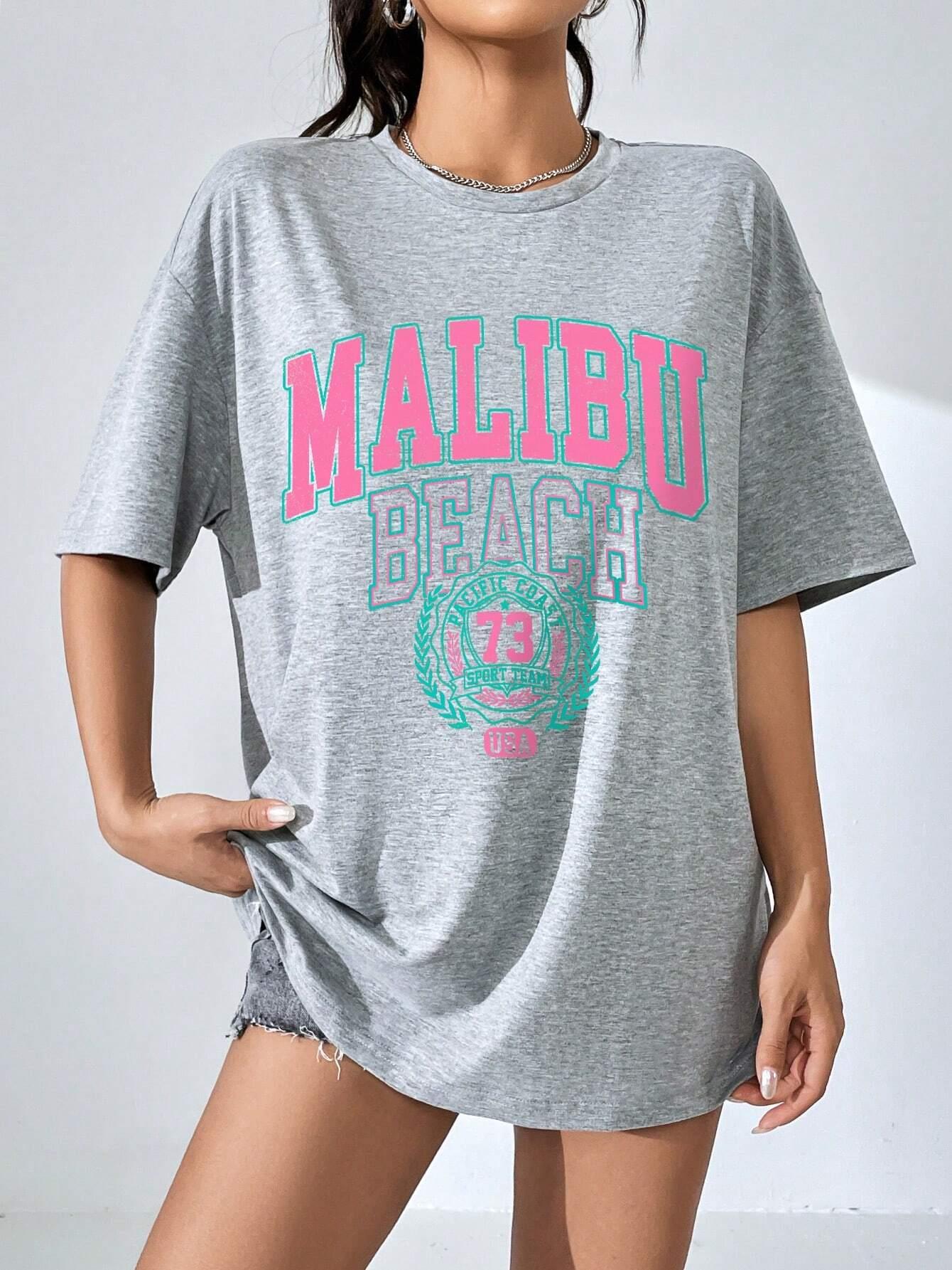 Malibu Beach Letter Print Prin - Streetwear Clothing Brand ulasan dan harga