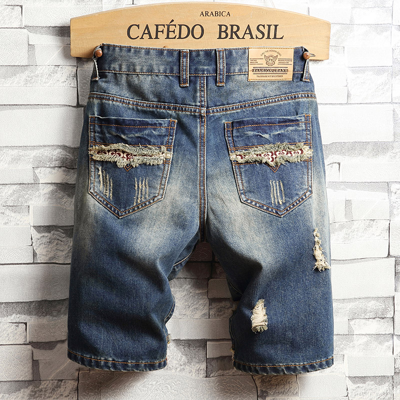 Ripped Hip-hop Denim Shorts Me - Streetwear Brand Pants ulasan dan harga