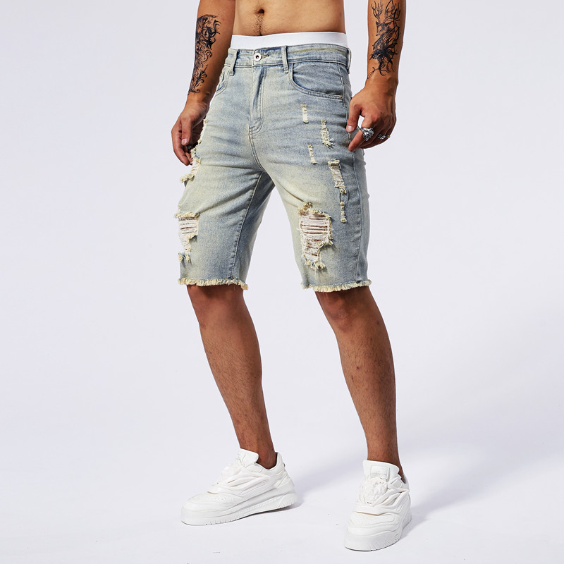 2025 Summer New Men's Ripped D - Streetwear Brand Marketing ulasan dan harga