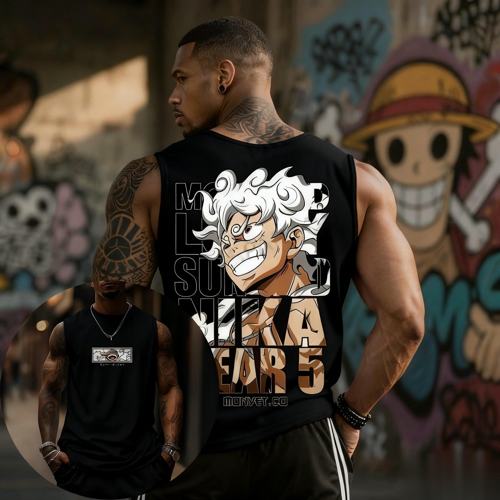 One Piece Luffy Gear 5 Tank To - Streetwear Brand Japan ulasan dan harga