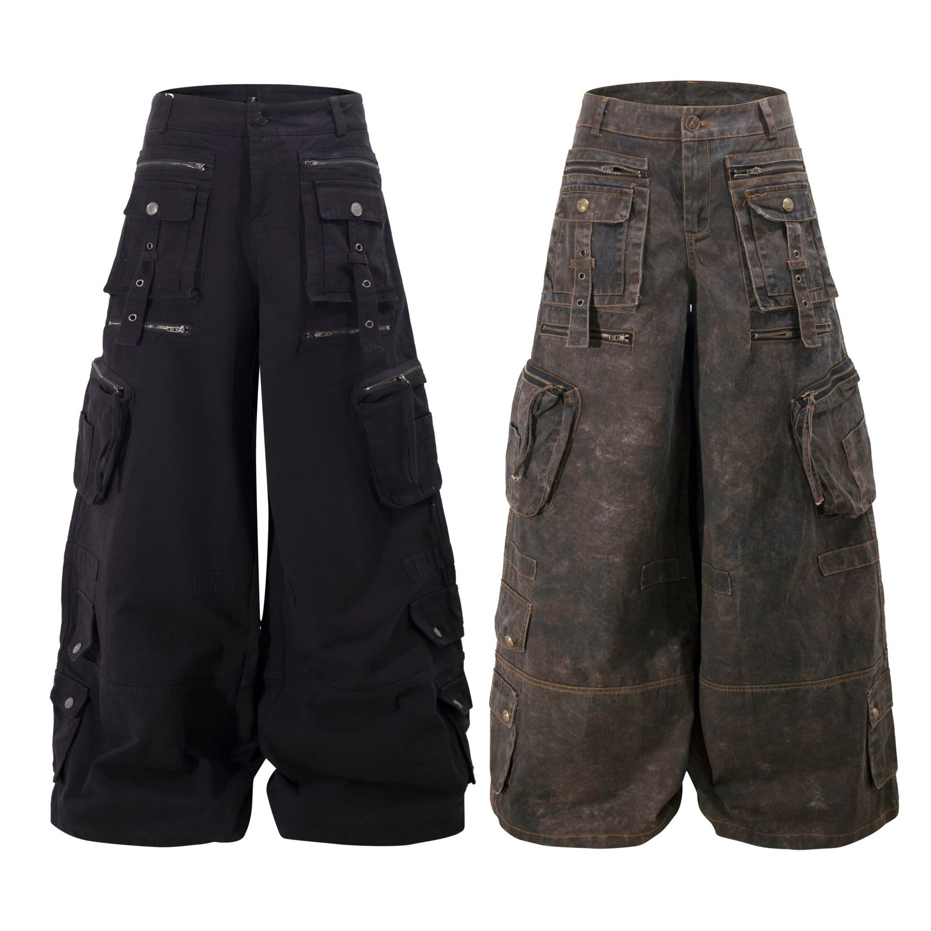 Grunge Techwear Wide Leg Cargo - Streetwear Brand Pants ulasan dan harga