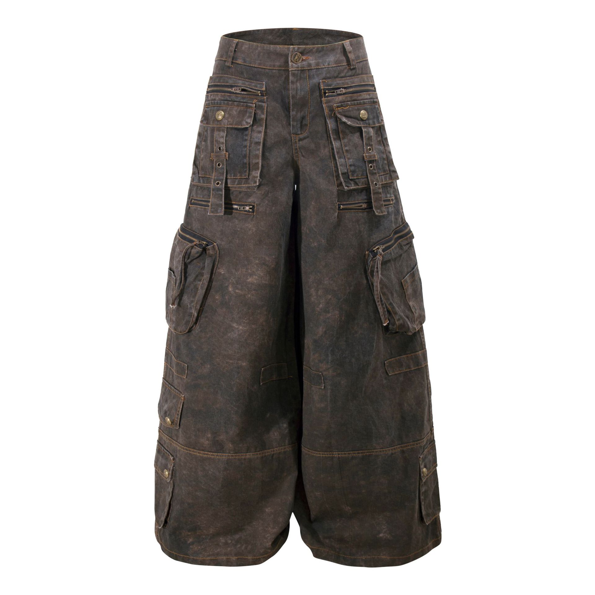 Grunge Techwear Wide Leg Cargo - Streetwear Brand Pants ulasan dan harga