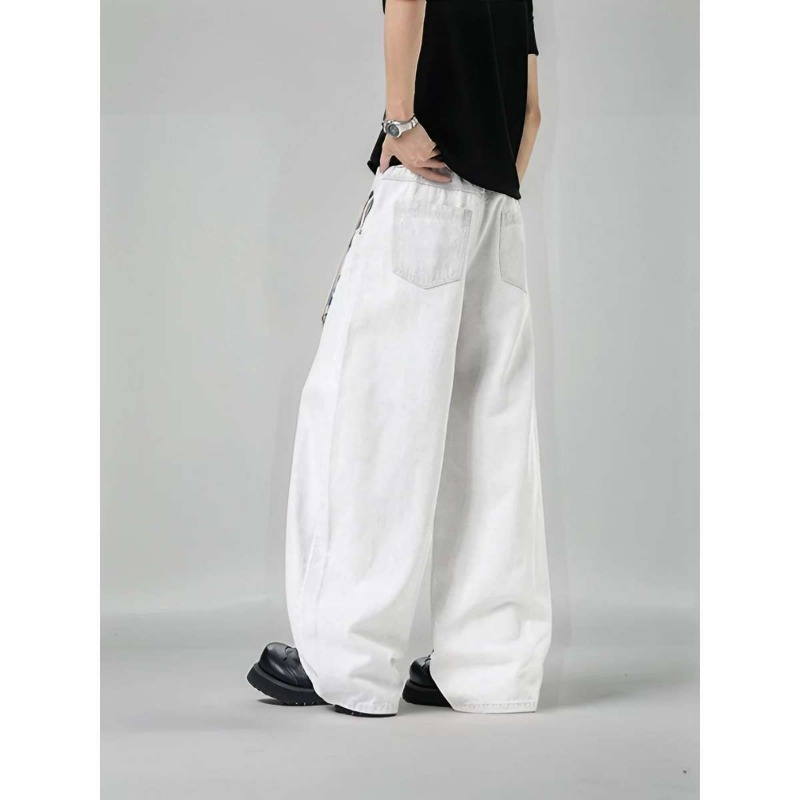 Men's Loose Wide Leg Plaid Pan - Streetwear Brand Marketing ulasan dan harga