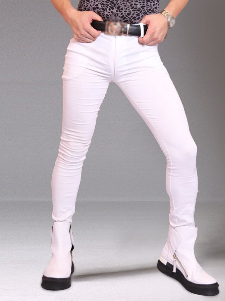 M-3XL Mens Elastic Denim Jeans - Streetwear Brand Pants ulasan dan harga