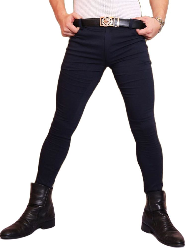 M-3XL Mens Elastic Denim Jeans - Streetwear Brand Pants ulasan dan harga
