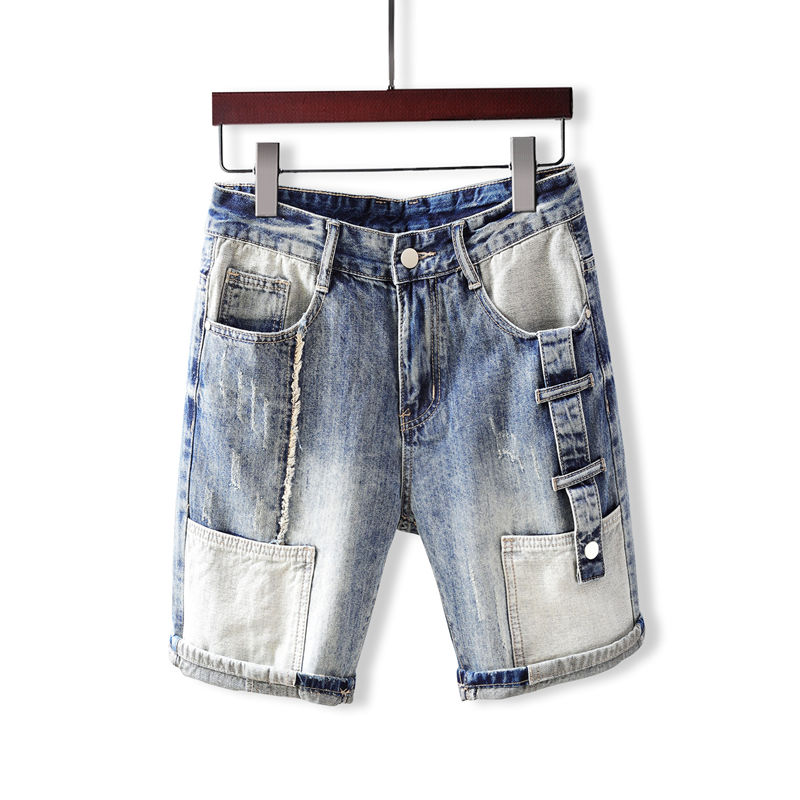 Men's Short Jeans Pants with P - Streetwear Brand Pants ulasan dan harga