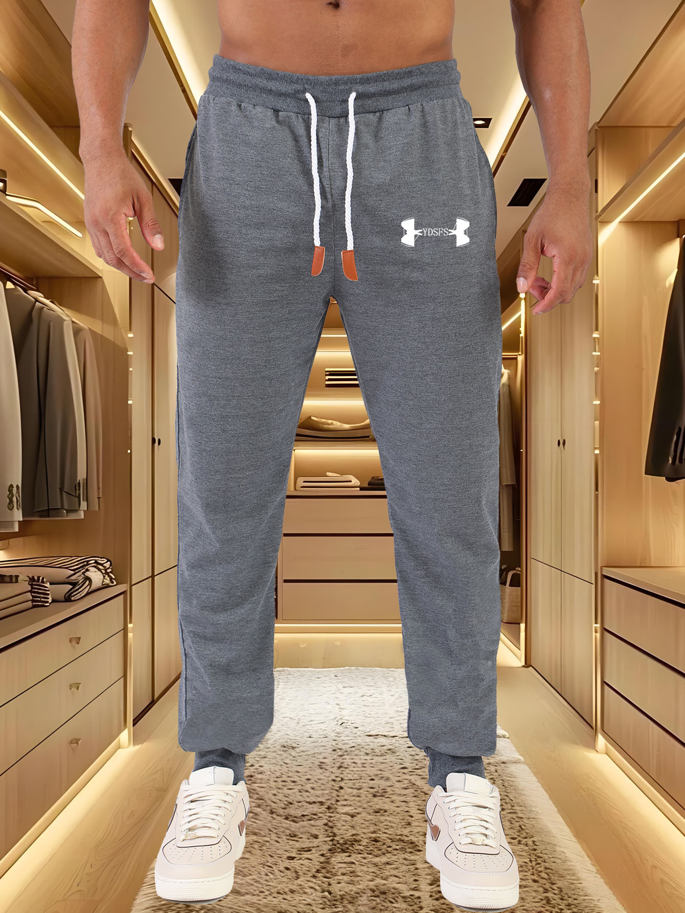 Men Jogger Pants Sport Brand L - Streetwear Brand Logo ulasan dan harga