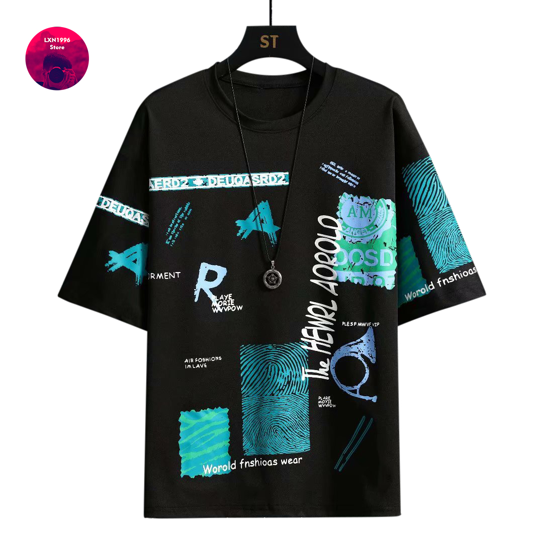 Men Harajuku Graphic Black Sum - Streetwear Brand Japan ulasan dan harga