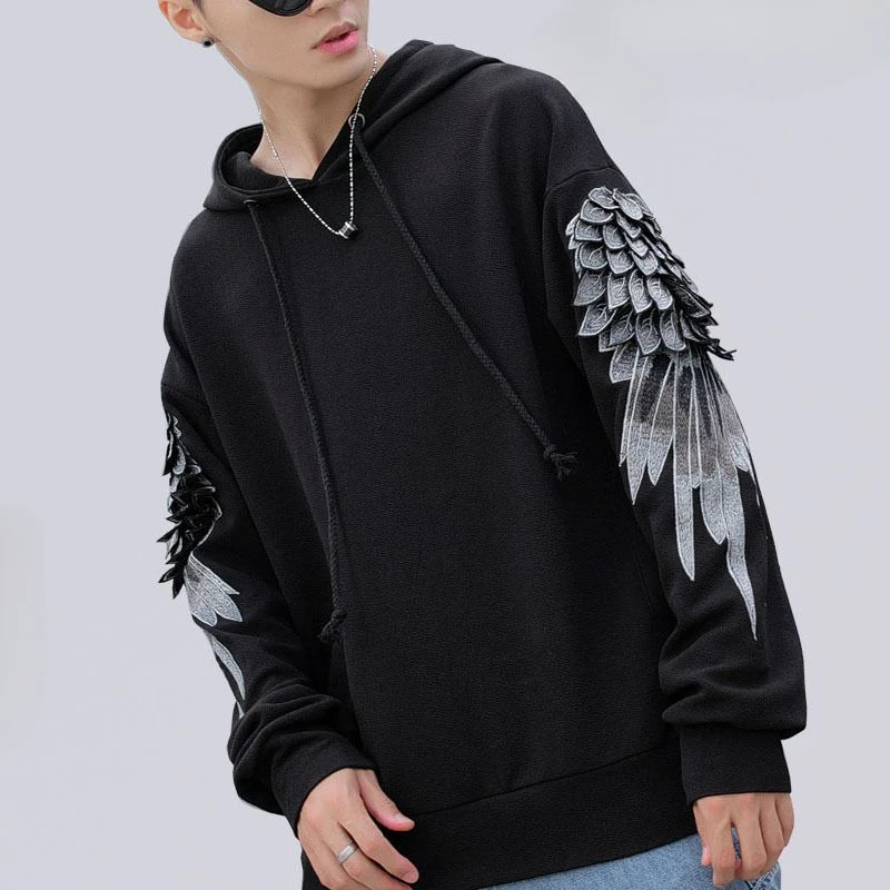 Sweatshirt for Men Hooded Embr - Streetwear Brand Cheap ulasan dan harga