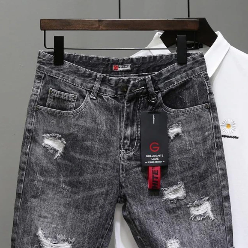 Men's Short Jeans Pants Black  - Streetwear Brand Shorts ulasan dan harga
